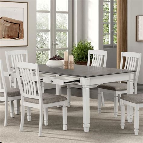 Caelum Farmhouse White Solid Wood 5-Piece Round Dining Set by The Gray ...