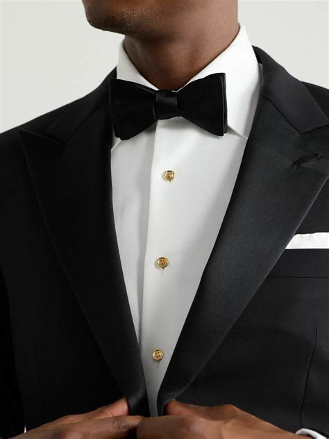 Octavia Elizabeth - Button Tux Set of Four Hammered 18-Karat Gold Shirt ...
