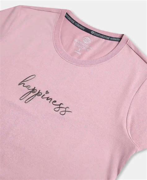 Buy Micro Modal Fiber Relaxed Fit Graphic Print Round Neck Half Sleeve ...