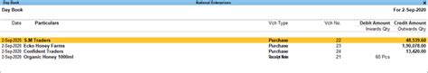 Day Book in TallyPrime