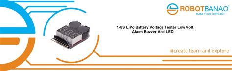 Robotbanao 1S-8S LiPo Battery Voltage Tester With Low Voltage Buzzer ...