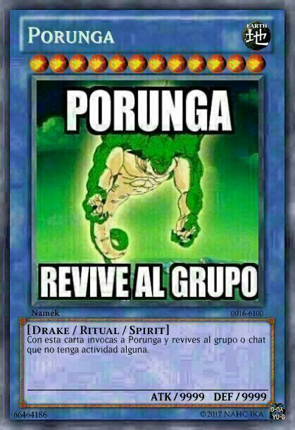 Porunga | Cartas de memes, Cartas yugioh memes, Tarjetas divertidas