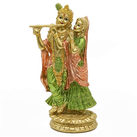 Buy Hindu Idol Radha Krishna Statue - Indian God and Goddess Figurine ...