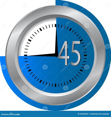45 seconds Clock stock illustration. Illustration of white - 46568402