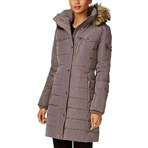 MICHAEL Michael Kors Women's Down Winter Coat with Faux Fur Hood ...