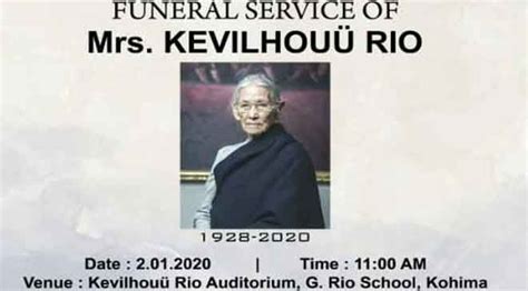 Nagaland CM Neiphiu Rio’s Mother Passes Away at 92 - nagaland cm ...