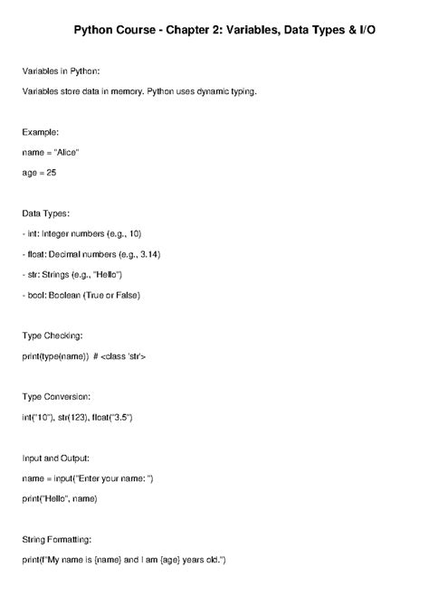 Chapter 2 Variables Data Types and IO - Python Course - Chapter 2 ...