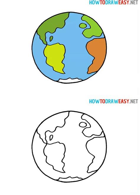 20 Easy Earth Drawing Ideas - How To Draw Earth - Blitsy