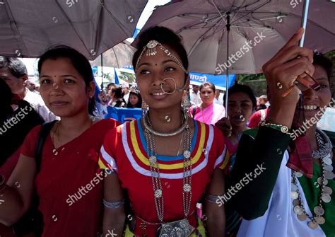 Nepalese Indigenous People Wearing Traditional Costumes Editorial Stock ...