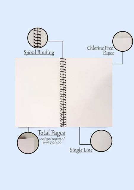 UNIQPAL Spiral Binding Long Notebook l Plain 75 GSM Notebook A4 ...