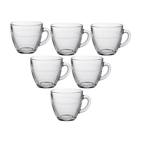 طقم أكواب زجاجية مكون من 6 قطع Glass Cups Set 6 pcs