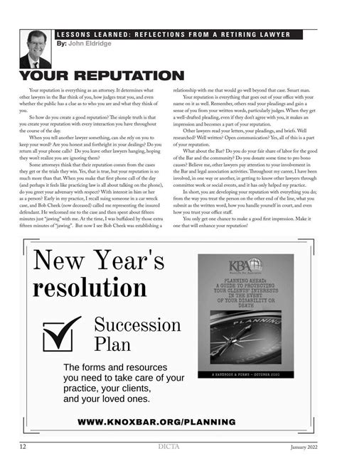 DICTA. January 2022 by Knoxville Bar Association - Issuu