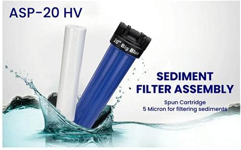 AQUA 20 inch Commercial Big Blue Slim Pre-Filter Housing Bowl Wound ...