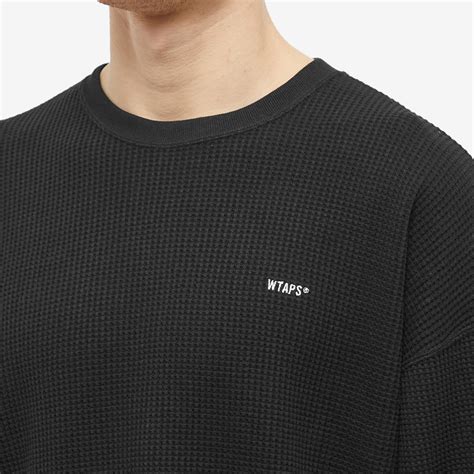 WTAPS Long Sleeve Waffle T-Shirt Black | END.