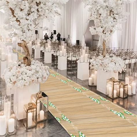 Amazon.com: MODFUNS Plank Wedding Aisle Runner 4FTx15FT Polyester Aisle ...