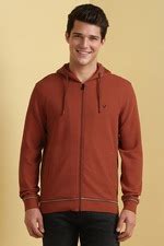 Buy Men Maroon Hooded Neck Full Sleeves Casual Sweatshirt Online ...