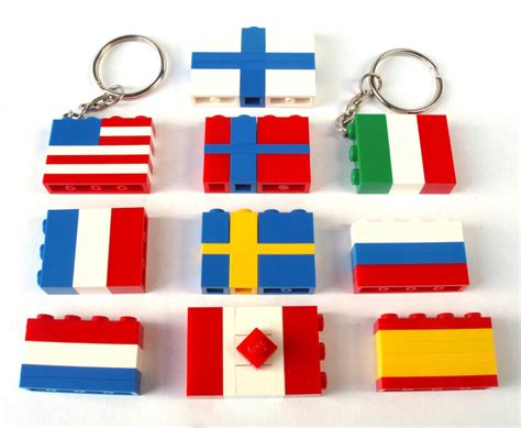 World Flag Keychain Keyring Countries Keychain Wedding Favours Handmade With Lego(r) Bricks - Etsy