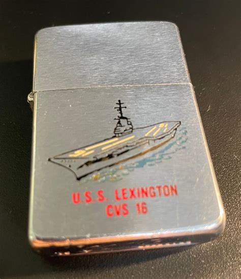 Vintage ZIPPO LIGHTER USS LEXINGTON CVS-16 USN SHIP AIRCRAFT CARRIER - Bradford, PA #3713 ...