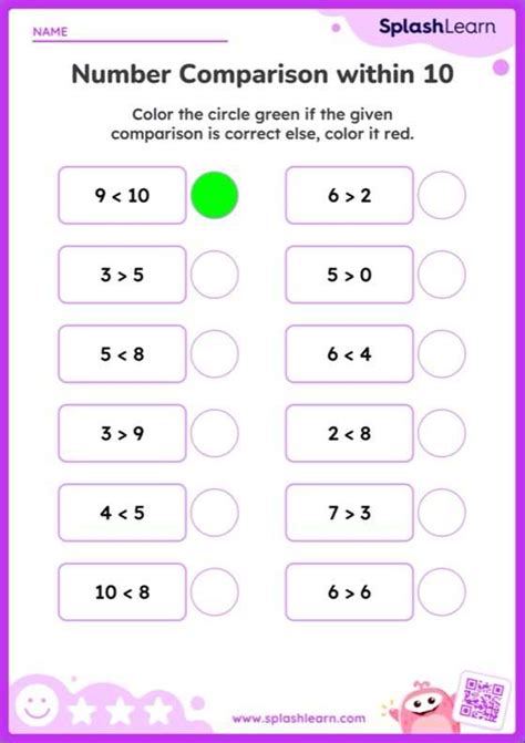 Image result for Comparing within 10 Worksheet
