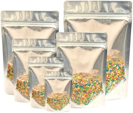 Sprinlock Transparent Front/Gloss Silver Back Food Graded Stand Up ...