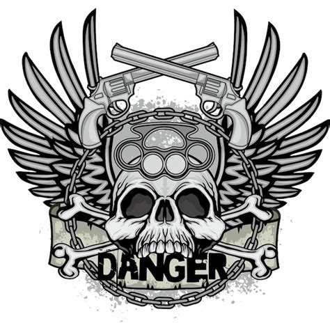 Gothic sign with skull grunge vintage design t shirts | Premium Vector