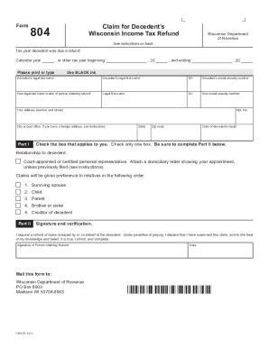 WI DoR Form I-804 2021-2026 - Fill and Sign Printable Template Online