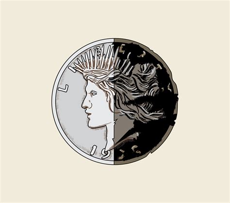 Two Face Drawing With Coin