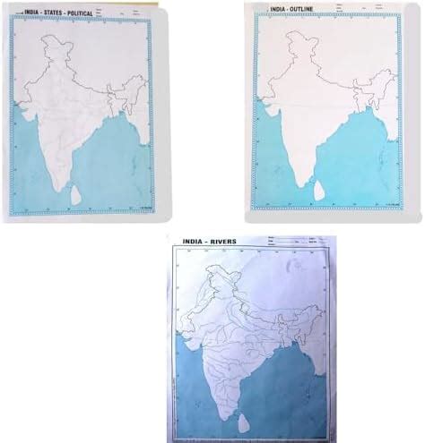 India Outline, Political, India Rivers Maps (Each- 50nos) – Pack of 150 ...