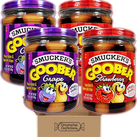 Goober Peanut Butter and Jelly 4 Jar Variety Pack - Grape and ...
