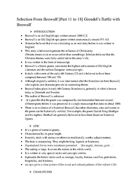 Module 3(3.1) Beowulf - This notes include Mahatma Gandhi University ...