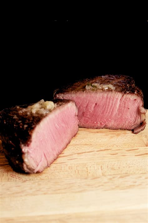 Reverse-Seared Filet Mignon Steak with Compound Herb Butter - Flipped ...