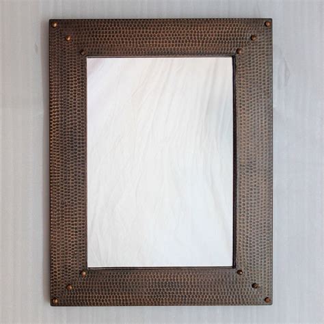 Hammered Copper Framed Vanity Mirror - Hammered Texture | Hand Crafted
