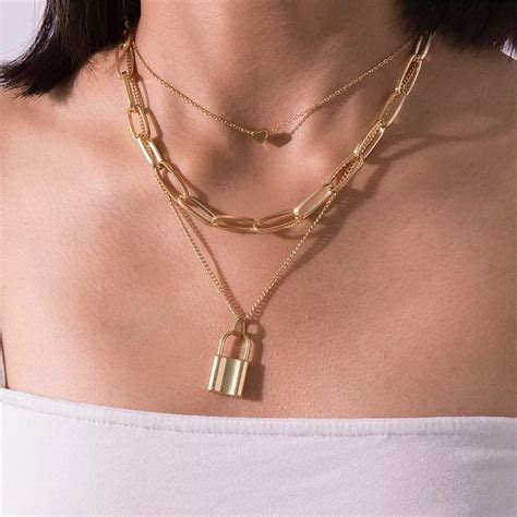 Gold Paperclip Layered Necklace - Etsy