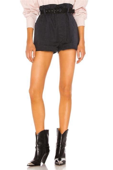 Isabel Marant Etoile Rike Shorts in Faded Black | REVOLVE