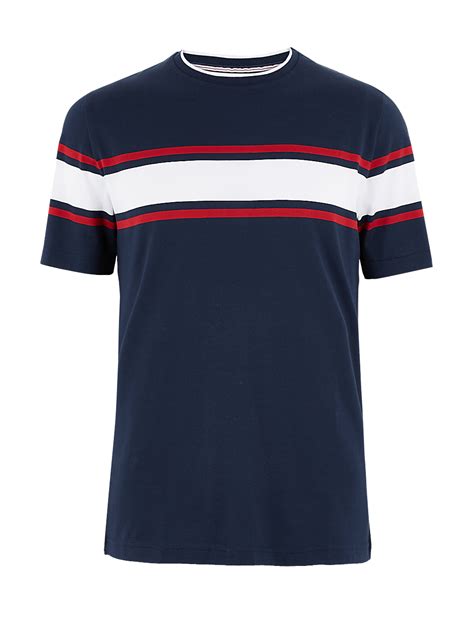 Buy Regular Fit Striped T-Shirt at Marks & Spencer