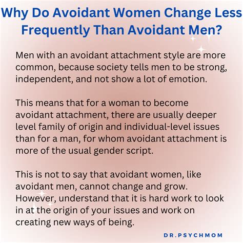 Why Do Avoidant Women Change Less Frequently Than Avoidant Men? - Dr. Psych Mom