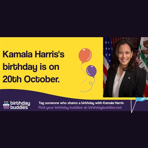 Kamala Harris's birthday is 20th October 1964