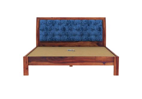 Ross Wooden Bed Without storage (Queen Size, Teak Finish)
