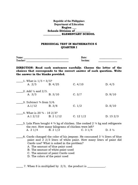 Image result for Math Q3 Module 1 Grade 6