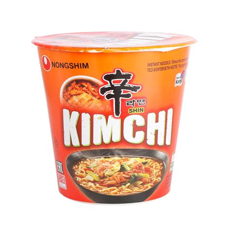 Nongshim Shin Kimchi Instant Vegetarian Noodle Cup, 2.65 Oz / 75 G ...