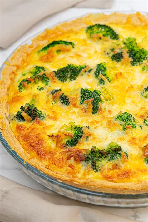 No-Fail Creamy Broccoli Cheddar Quiche - Go Cook Yummy