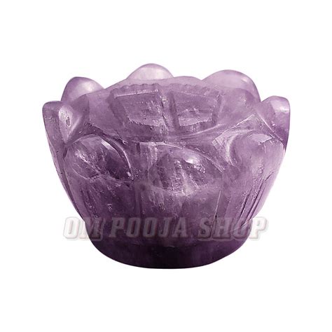 Amethyst Stone Goddess Laxmi Charan Paduka on Lotus Flower