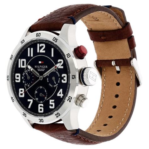 Buy Online Tommy Hilfiger Quartz Analog Blue Dial Leather Strap Watch ...