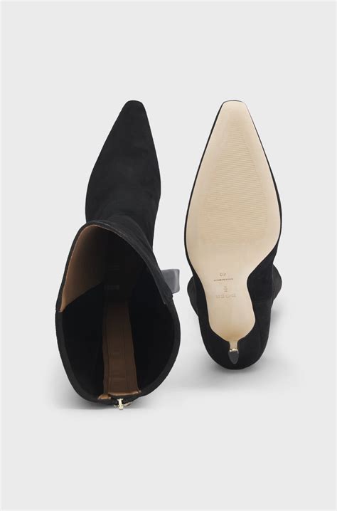 BOSS - Knee boots in suede and leather - Black