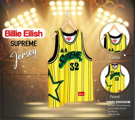 Billie Eilish Supreme Jersey | Billie Eilish Basketball Jersey