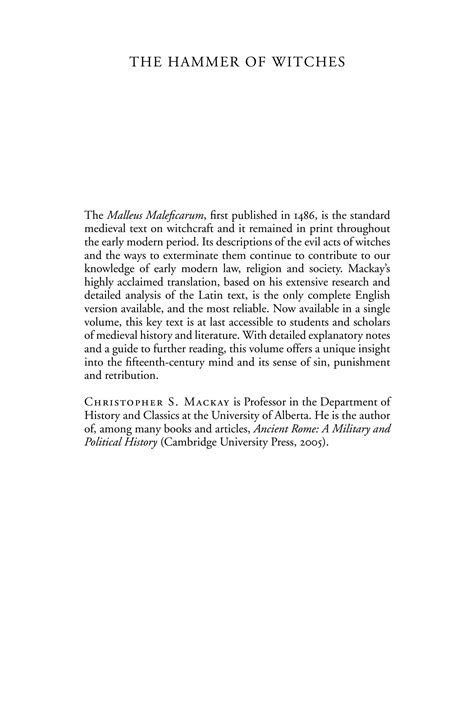 SOLUTION: The hammer of witches a complete translation of the malleus maleficarum institoris ...