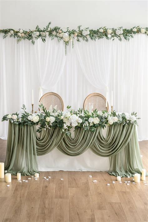 Wedding Table Linens | Head table wedding, Wedding backdrop, Wedding ...