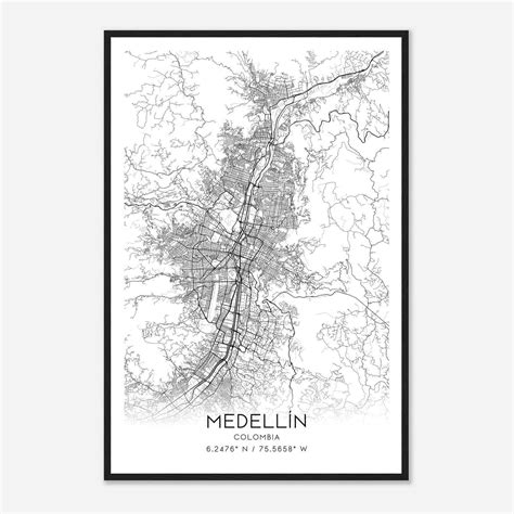 Medellin - Custom Maps & Posters - map of colombia showing medellin