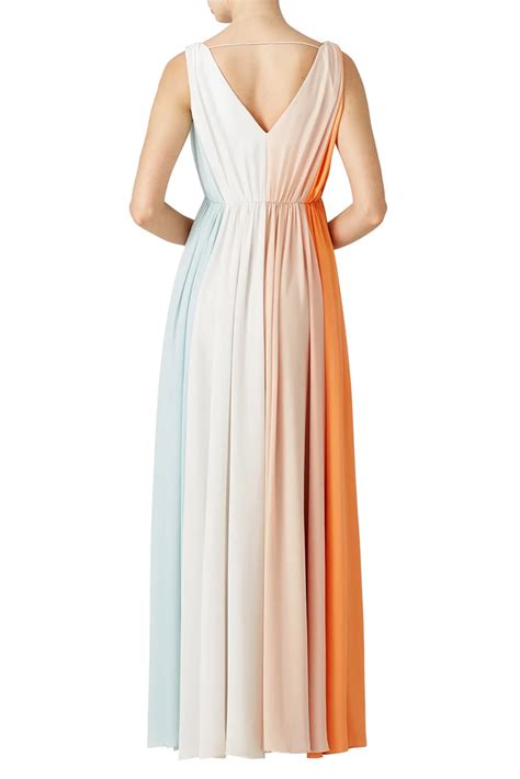 Multicolor V Neck Ruched Pastel Gown – ShObO