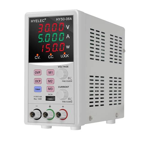 Variable DC Power Supply with Memory, Hyelec 50V 6A 150W Adjustable ...